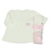 M15950: Baby Girls Quilted Dress, Tights & Headband Outfit (0-9 Months)